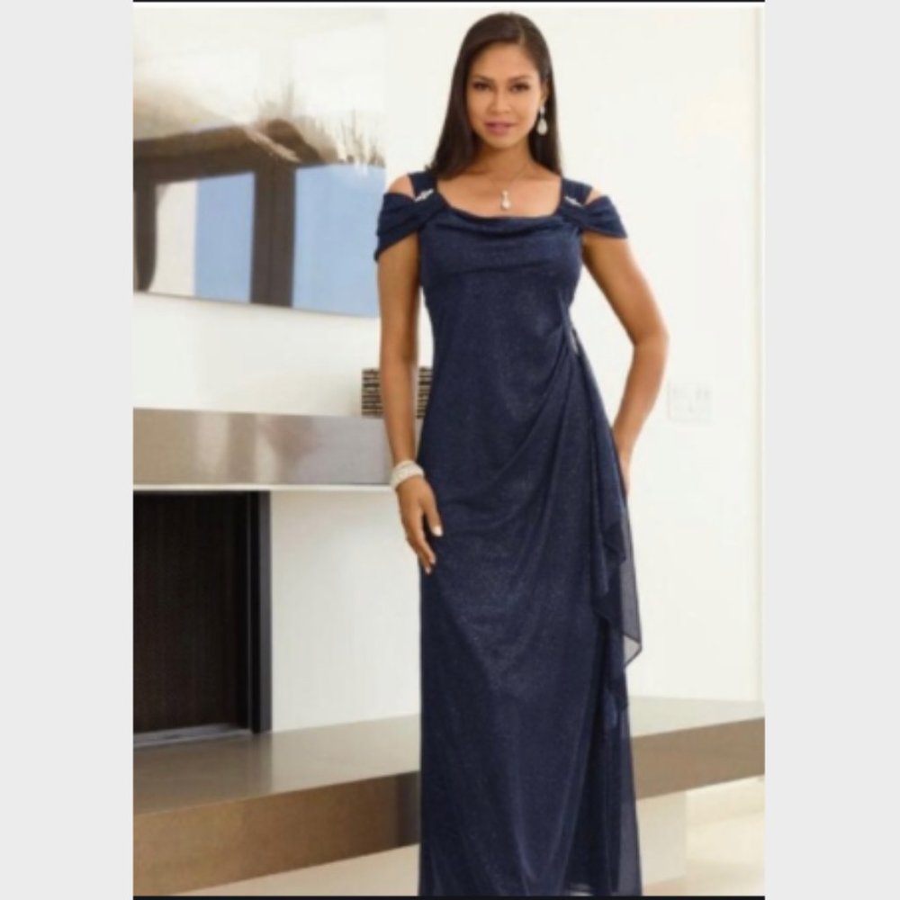 R&M Coral Floor Length Gown